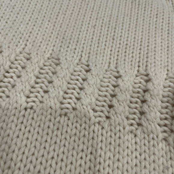 [S]Trovata Off White Cashmere Blend Chunk Knit Tank Sweater Dress Crochet - Picture 3 of 9